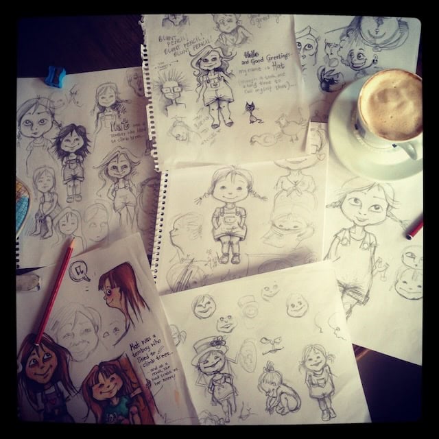 Character concepts (and coffee).